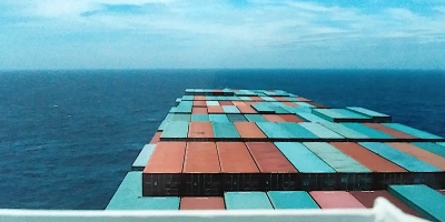 View of Pacific from containership